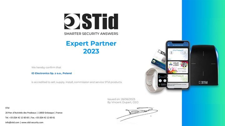 IDE partnerem producenta czytników kontroli dostępu STiD